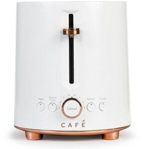 GE Appliances - Café Express Finish 2 Slice Metal Toaster White White